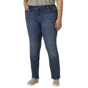 Lee Ultra Lux Plus Jeans Womens 30W Medium Blue Relaxed Crop High Rise Denim